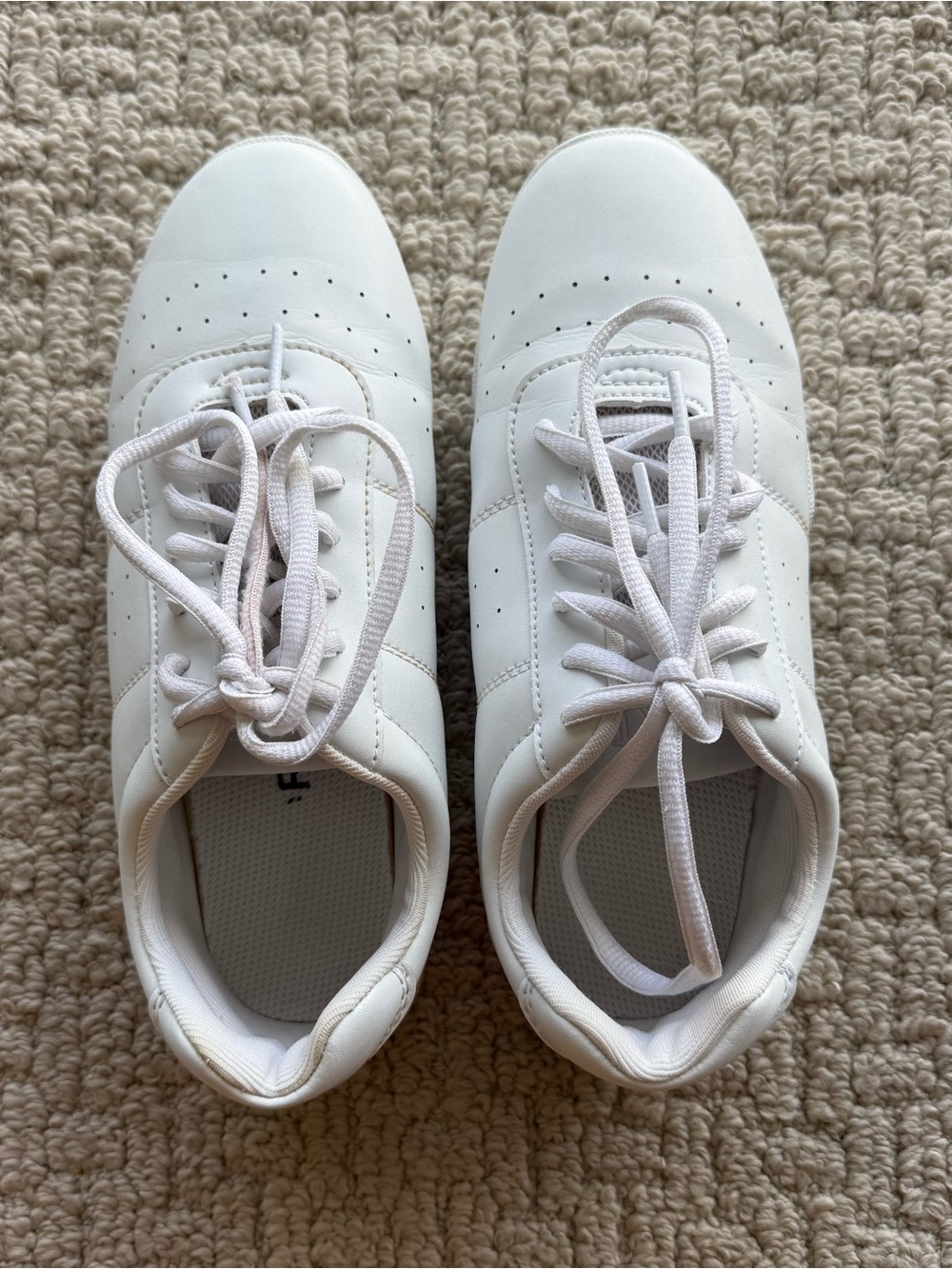 Women's White Leather Low-Top Lace-Up Sneakers